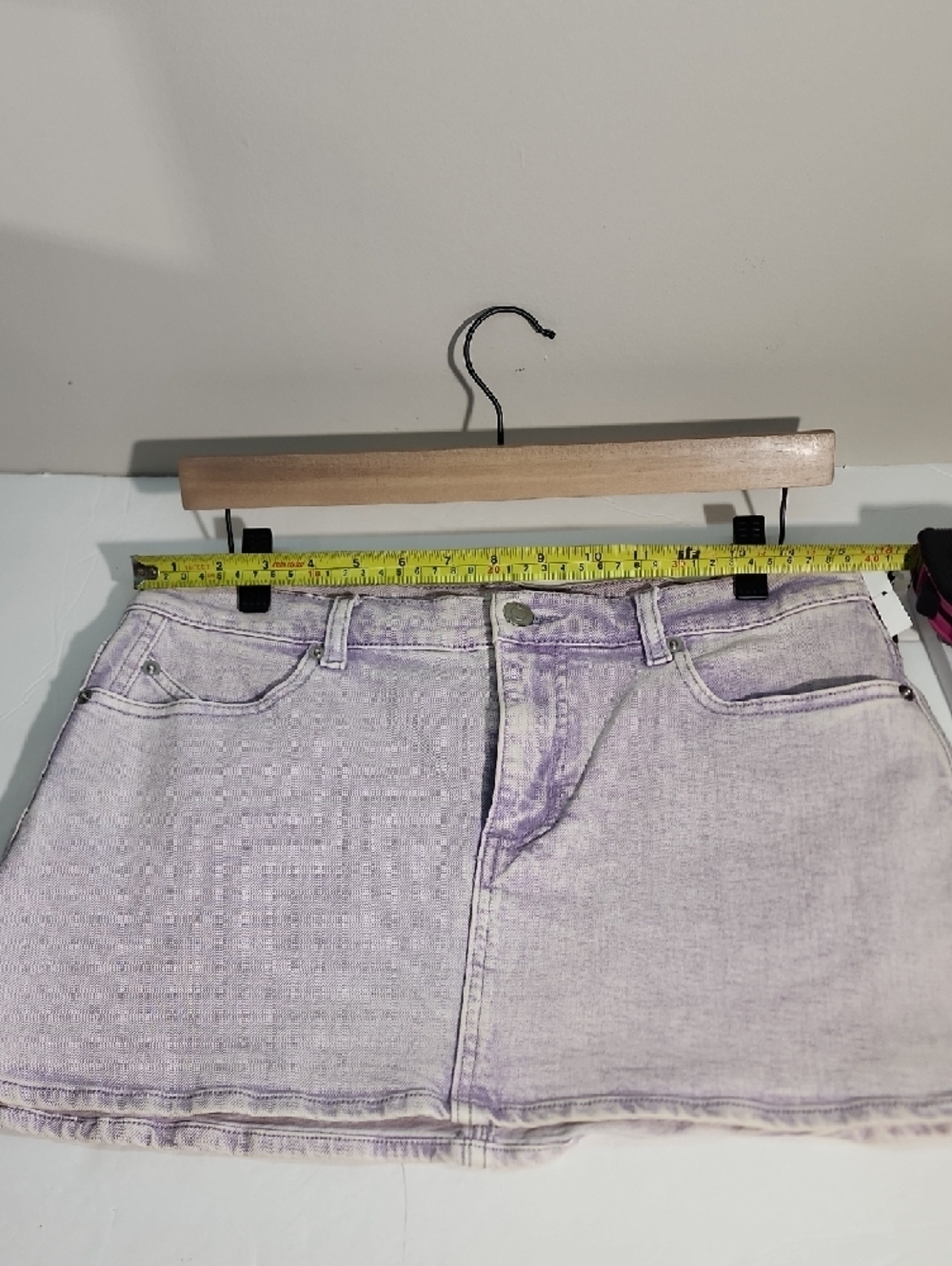 Lavender Wash Denim Skirt - Women's Casual Mini - Picture 5 of 6